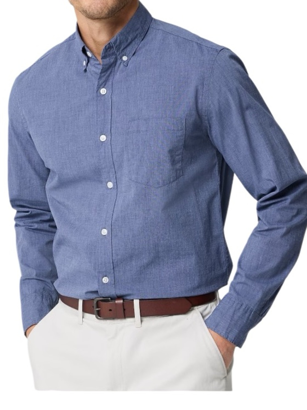 J Crew Classic Flex Washed Long Sleeve Button Down in Blue Men’s L